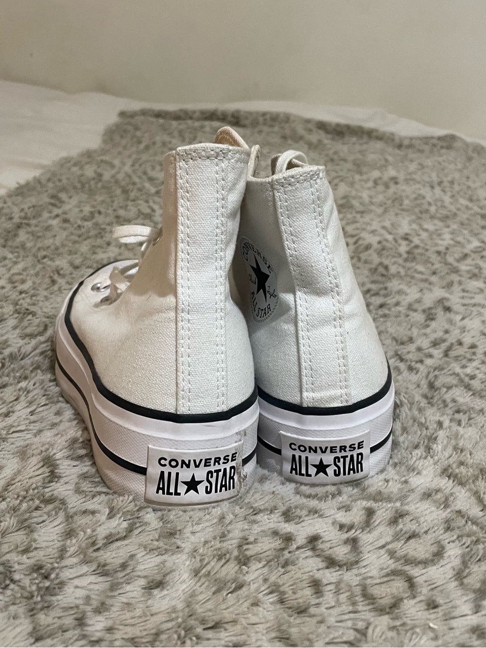 Converse White High-Top Platform Sneakers - Picture 3 of 8